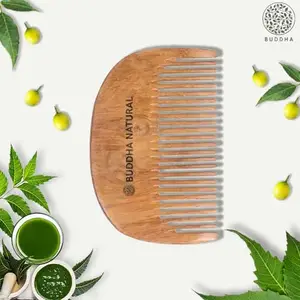 BUDDHA NATURAL Beard Kacchi Neem Wooden Comb (Pack of 1) - Embrace Natural Grooming for a Healthy Beard
