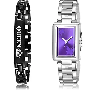 NEUTRON Designer 0 and Analog Black and Purple Color Dial Women Watch - GX13-GM214 (Pack of 2)