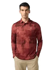 TECHNOSPORT Men's Slim Fit Solid Henley Neck Long Sleeve Technocool+ Sports T-Shirt for Running, Sports, Gym & Regular Use