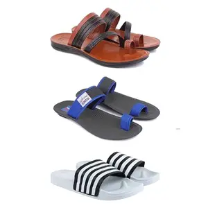 DRACKFOOT Men's Sandals | Lightweight Wear| Stylish & Easy to Wear For Men's GR-SAN-(3-COMBO)-3151-3134-3026-8