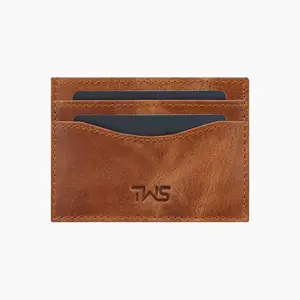 The Wallet Store Minimalistic Genuine Leather Card Holder Wallet for Men (Tan)