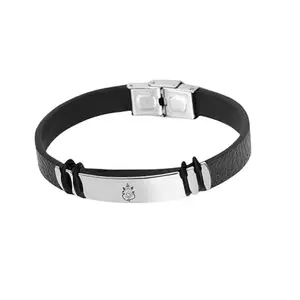 M Men Style Mens ID Beads | Stainless Steel Leather Bracelet | Lord Ganesha | Husband |Brother|Boyfriend |Son| Grandpa SBr2024202