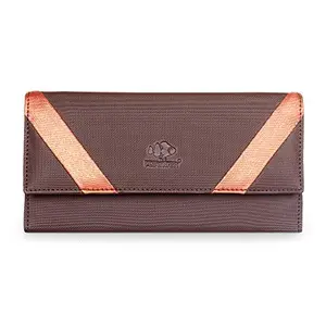 THE CLOWNFISH Valentina Series Fuax Leather Womens Wallet Travel Wallet (Brown)