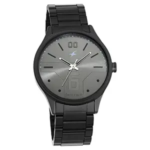 Fastrack Bare Basics Analog Grey Dial Men's Watch-3247NM02/NP3247NM02 Stainless Steel, Black Strap