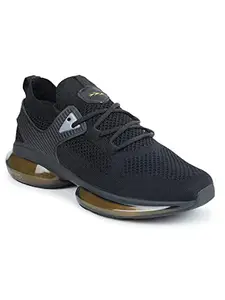 Columbus Fuse Sports Shoes for Men's & Boy - Lightweight, Comfort Grip, Running, Walking, Gym (Black/Mustard)