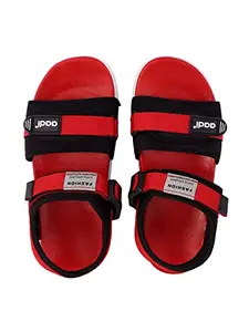 AADI Men's Red Synthetic Leather Daily Use Casual Sandals & Floaters