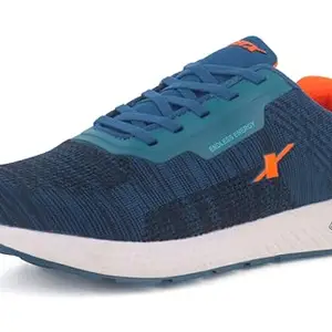SPARX Men SM-687 Turkey Blue Neon Orange Sports Shoes (Size - 8)