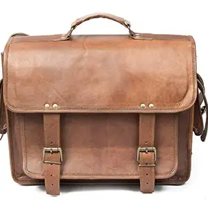 RSN RSN Messenger Cross-Body Rajasthani Jodhpuri Leather Bag/Laptop/Camera/OfficeL Bags (Brown, Size in L x H x W: 15 x 12 x 6-inches)
