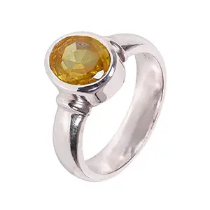 Silverwala 925 Sterling Silver Topaz Birthstone (Scorpio, Sagittarious) Finger Ring for Unisex (28)