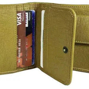 Koochi Wallet for Men Snap Lock Bi-Fold Faux/Artificial Leather/PU Beige