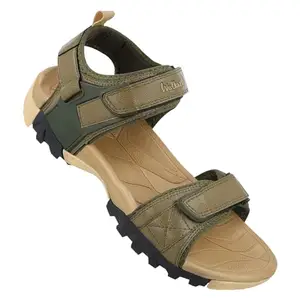 WALKAROO Men's Olive Sandals (WC4421) 7 UK