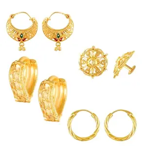 VFJ VIGHNAHARTA FASHION JEWELLERY Vighnaharta Golden Alloy Stud Earrings Combo Set(Sales Package-4 Pair Earrings)[VFJ1395-1432-1474-1435ERG]