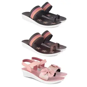 Women's Comfortable Sandal,Casual Lightweight Sandal for Everyday Wear | PCR-(3-COMBO)-1992-1990-1968-7