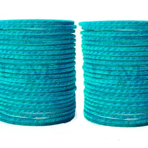 DMJ Premium Glass VALVET GLASS BANGLES Set For Women & Girls | Plain Women's Bangles | Stylish Bangles Glass | Daily use, Office, Party, Wedding Bangles (Sky-Blue (48Pcs), 2.6)