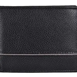 Leather Junction Black Men's Leather Grey Striped Wallet (30806000C)
