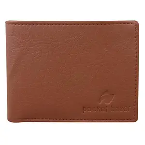 pocket bazar Men's Wallet Tan Artificial Leather Wallet (10 Card Slots)
