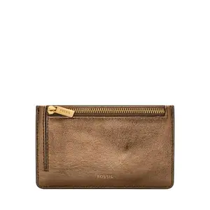Fossil Women's Logan Zip Card Case, Bronze, One Size