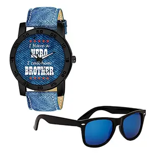 Relish Hero Brother Denim Strap Analog Watch for Brother | Rakhi Gift for Bhai |Raksha Bandhan Gift