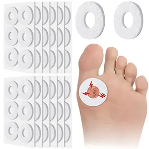 Nuanchu Callus Cushions Round Callus Pads for Feet Soft Felt Callus Cushions Corn Cushions Adhesive Foot Callous Cushions for Men Women Pain Relief Foot Care, White, 1.4 x 1.4 Inch