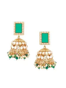 Yellow Chimes Jhumka Earrings for Women | Traditional Golden Jhumka Earrings for Girls | Gold Plated Stone Studded Jhumkas | Birthday Gift for Girls & Women Anniversary Gift for Wife