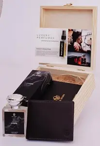 Mohit Sultania Radiant Duo: Sepia Brown Wallet & Haze Perfume - Elevate Your Senses and Style