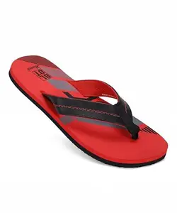 PARAGON K3306G Flip Flops for Men | Lightweight, Comfortable & Durable Fabricated Slippers with Cushioned Footbed & Ortho Support | Easily Washable | Ideal for Outdoor Use Red