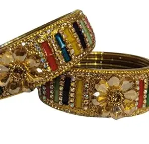 Women Multicolour Latest Design Glass Bangles | Bangles Set for Womens | Festival, Workplace, Party, Traditional, Designe Bangles | Bangles set for Bridal | Pack of 2 (2.6)