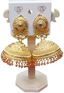 PIU CITI GOLD Oxidized Jhumkas Jhumka Jhumki Faux Pearl Peacock Statement Dangle Earrings Jewelry for Women and Girls