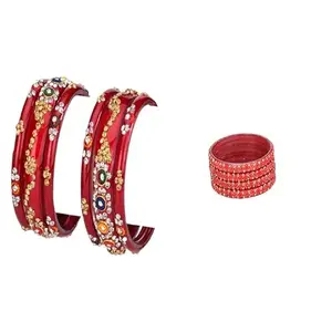 Somil Combo Bangle Set For Women | Traditional Daily Bangles | Perfect For Parties & Functions, Pack Of 10, Red, Pink -D462
