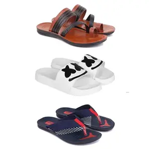 Men's Sandals | Lightweight Wear| Stylish & Easy to Wear For Men's PCV-SAN-(3-COMBO)-3151-3030-3130-8