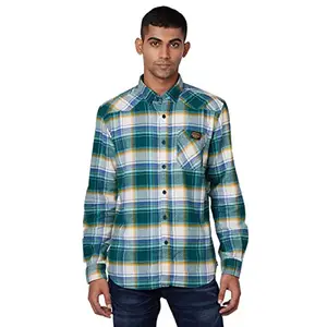 Royal Enfield Mid Weight Flannel Shirt Green (L) 42 Cm