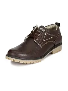 SIR CORBETT Brown Faux Leather Formal Office Shoes for Men - 9 UK