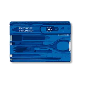 Victorinox SwissCard Classic - 10 Functions, incredible functionality that fits a wallet, Blue - 82 mm - 0.7122.T2