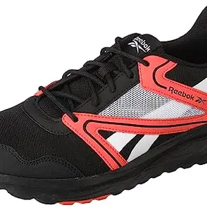 Reebok Men Synthetic/Textile Super Sonic Run M Running Shoes Black/White/SEMI Orange Flare UK-11