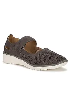 Bata Women's Slip-on Ballet Flat - Grey (5 UK) (5512943)