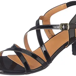 Carlton London Women's Black Heel Sandal-3 Kids UK (CLL-7103)