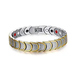 ZIVOM® Gold Silver Stainless Steel Magnet Health Care Therapy Energy Bracelet