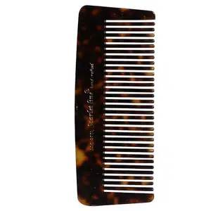 Scarlet Line Professional Handmade Small Dressing Comb All Fine Tooth Pocket, Hand Crafted Comb for Daily Grooming n Styling, 11 Cm_Shell Black