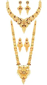 Mansiyaorange Combo Of Two Long Rani Haar And Multi Choker Jwelery/jualry Necklace Jewelry Set For Women