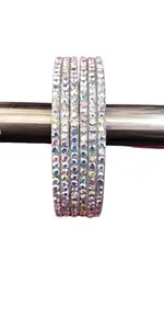 Madhav Enterprises Glass bangles set for women And Girls Pack of 12 ()(sIZE 2.10 aND 2.12 AVAIABLE) (jhilmil silver, 2.12)