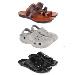 DRACKFOOT Men's Sandals | Lightweight Wear| Stylish & Easy to Wear For Men's GRT-SAN-(3-COMBO)-3151-3124-3126-8