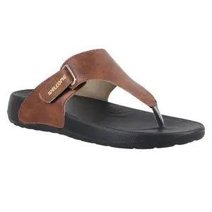Welcome Soft Men's Slippers with Cushion FootBed for Adult | Comfortable & Light Weight | Stylish & Anti-Skid | Waterproof & Regular Flip Flops for Gents/Boys, M-GLF-27-BLK-TAN_8