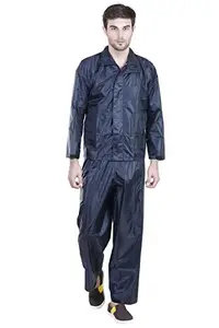 Versalis Men's Polyester Plain / Solid Jacket Raincoat - Trust Suit (Blue , Medium )