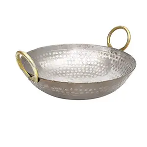 RBY Heavy Base Iron Matthar/Hammered Kadhai | Kadai with Handle for Kitchen | Deep Frying Kadai Free Stainless Steel Scrubber (500 ml) price in India.