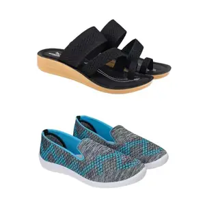 ZENWEAR Extra Soft Classic Casual wear with Ultra Soft Flexibility Technology Flip-Flop Combo for Women's/Girl's(6140+3217)(8) Multicolor