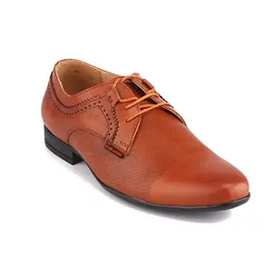 Red Chief Tan Leather Derby Shoes for Men