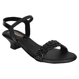 Legsway Womens |Girls Fashions | Casual | Trending | Stylish | Trendy | Fancy Black Heeled Sandal Size 5 UK