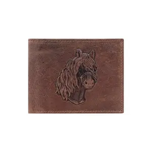The Wallet Store Stallion Spirit Genuine Leather Wallet for Men | RFID Protected Leather Purse for Men | Bi-Fold Wallet | 4 Card Slots | Coin Pocket | Hidden Pockets