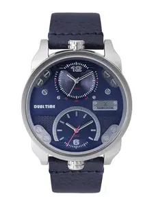 Daniel Klein Leather Analog Blue Dial Men's Watch-Dk11125-2
