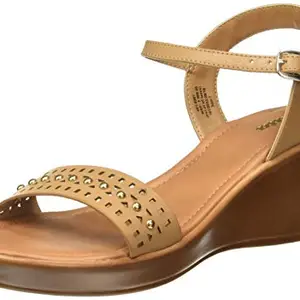 Bata Women's LASER STUD SANDAL Evening (6618681_BEIGE_5 UK)